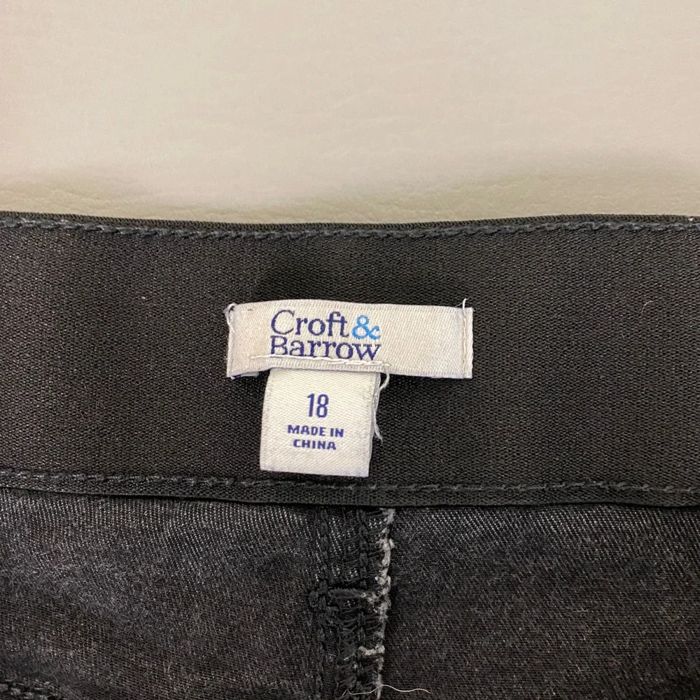 Croft & Barrow Jeggings Pull On Womens Size 18 Gray Straight Leg Denim High Rise